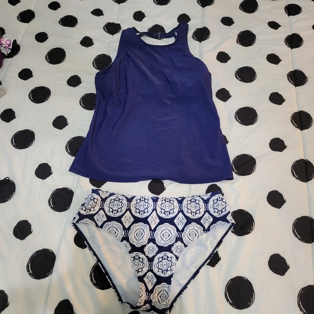 Navy/ indigo tankini